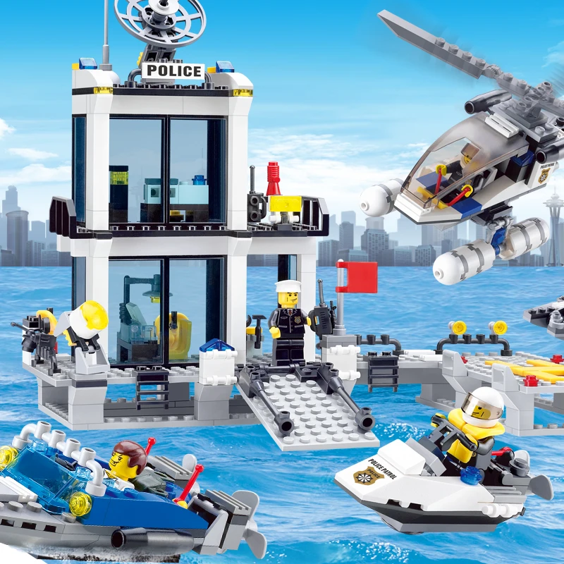 

3 Style Police Station Building Blocks Prison Action Figures Compatible City Enlighten Bricks Set Toys Gift For Children #E