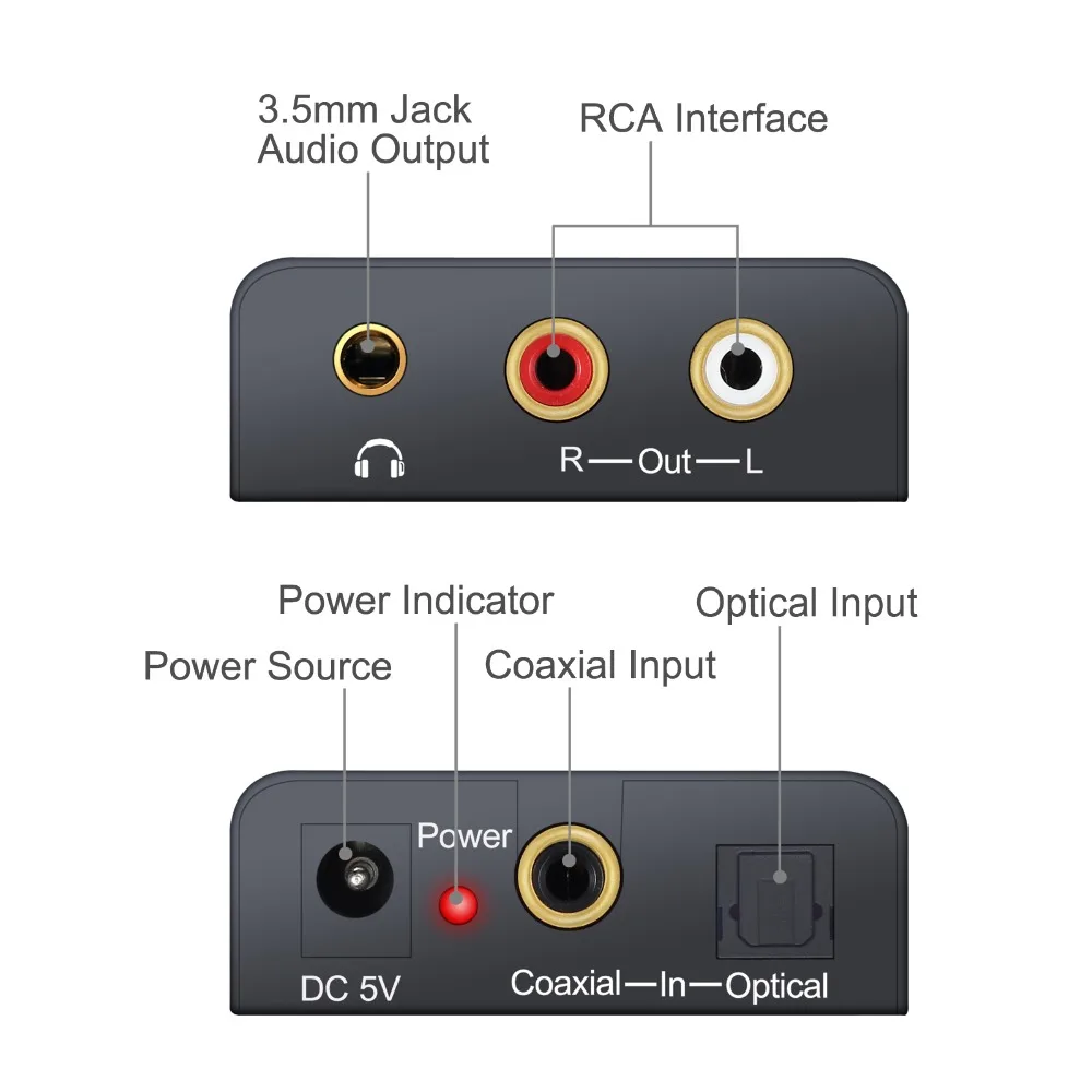 Neoteck Digital to Analog Audio Converter Digital Optical Coaxial Toslink Signal To Analog 3.5mm L/R RCA Audio For DVD Amplifier Neoteck Digital to Analog Audio Converter Digital Optical Coaxial Toslink Signal To Analog 3.5mm L/R RCA Audio For DVD Amplifier