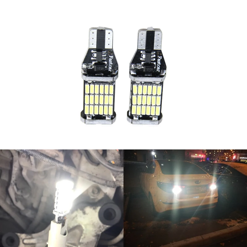 

For Kia Rio K2 K3 Ceed Sportage Sorente Cerato Soul Picanto Optima K5 T15 W16W Canbus Xenon White Led Backup Reverse Light Bulbs