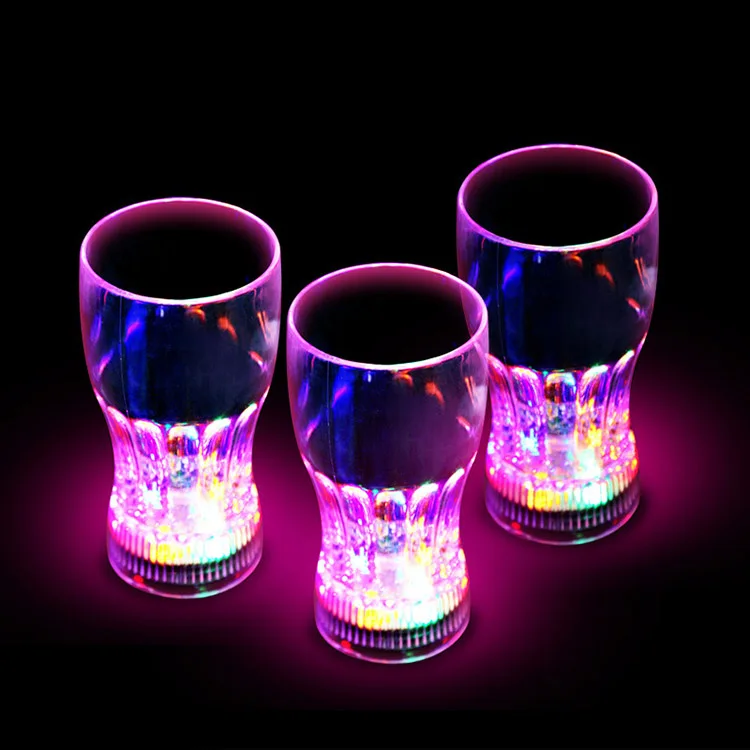 

New Bar Party Decor LED Glowing Plastic Cups Fashing Drink Luminous Lights Cup NE