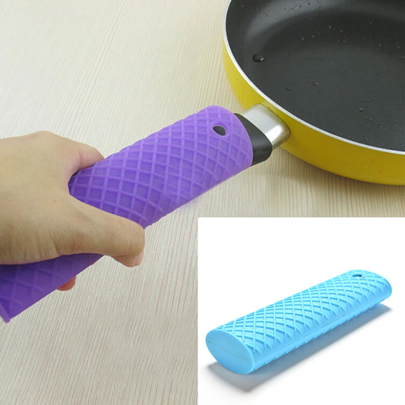 Silicone Pot Pan Handle Saucepan Holder Slip Cover Grip Kitchen Utensils HK