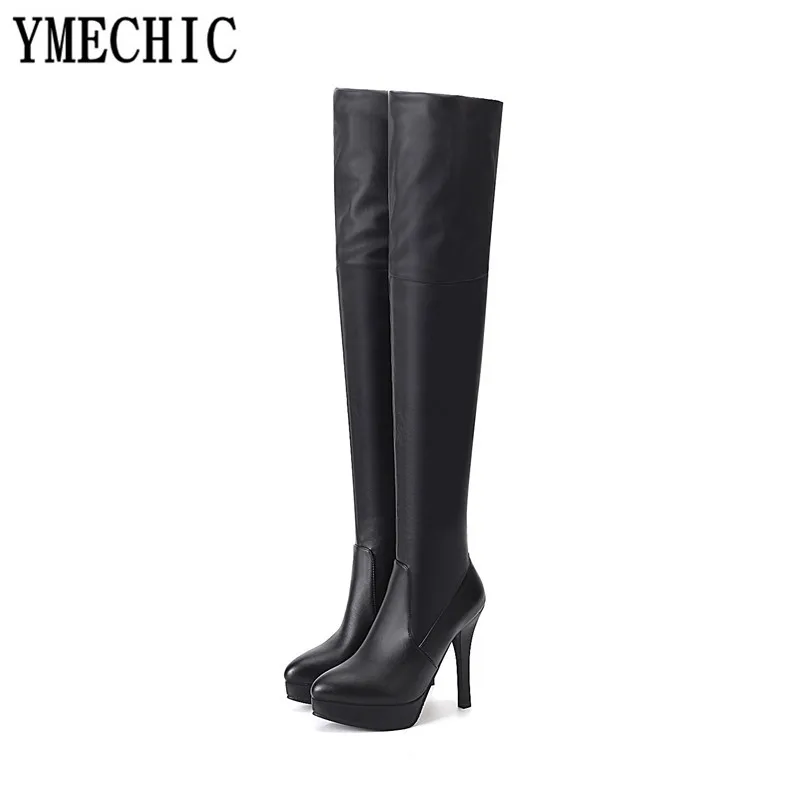 Женская осенне зимняя обувь YMECHIC 2018 привлекательные Сапоги выше колена на