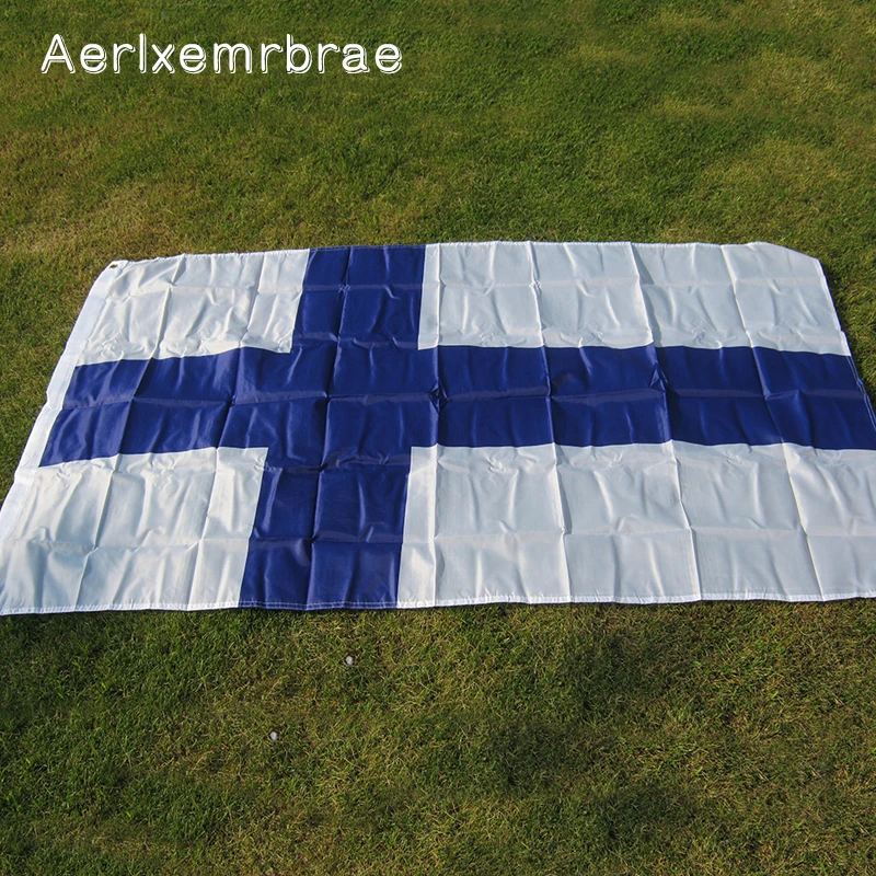 Бесплатная доставка финский флаг aerlxemrbrae большой из полиэстера 90х150 см для