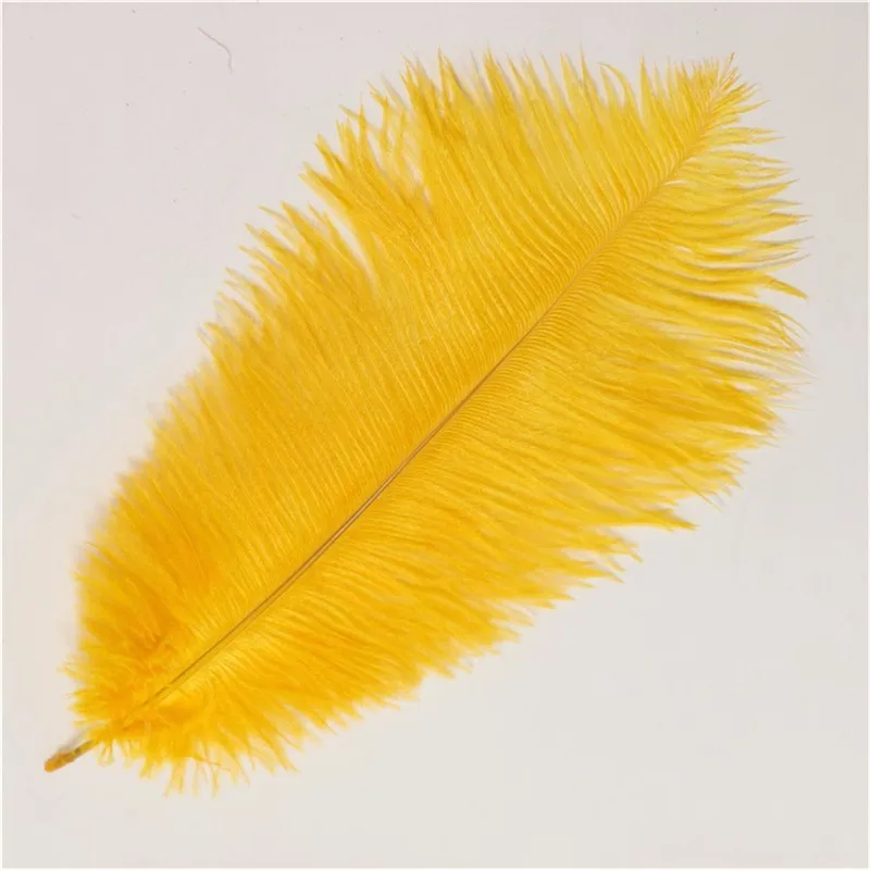 Fashion Yellow Ostrich Feathers Pena 10pcs/lot Party Decoration Plumage 40 45cm Wedding