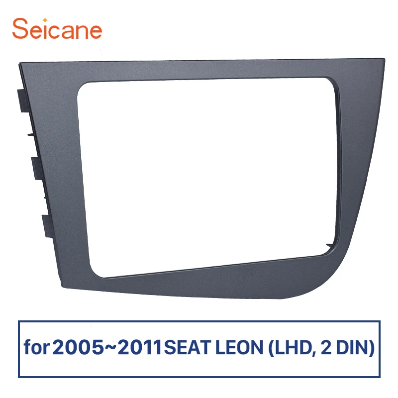 Goedkoop Seicane 2 Din Fascia voor 2005 2011 Seat Leon linkerhand rijden Auto Radio Head Unit GPS Navigatie plaat panel Frame
