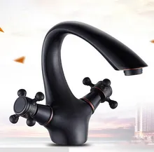 Dual Cross Handles Oil Rubbed Bronze Style Mixer Taps Bathroom Lavatory Faucet  anf116