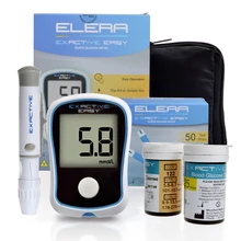 ELERA CE FDA Blood Glucose Meters Monitor Diabetics Test glycuresis Monitor 50 strips +50 Needles blood Sugar
