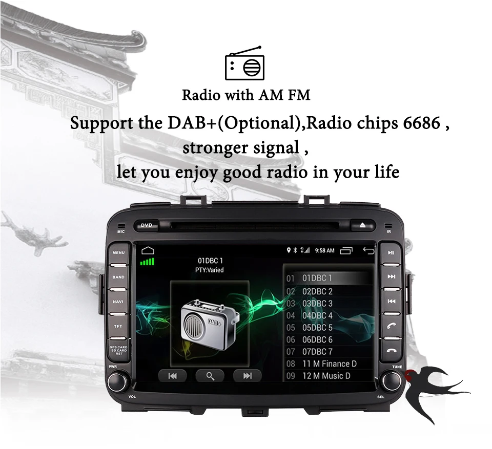 Perfect Car Multimedia Player Android 9.0 64G GPS 2 Din car dvd player for  Kia Carens 2013 2014 2015 2016 2017 2018 wifi car radio DSP 1