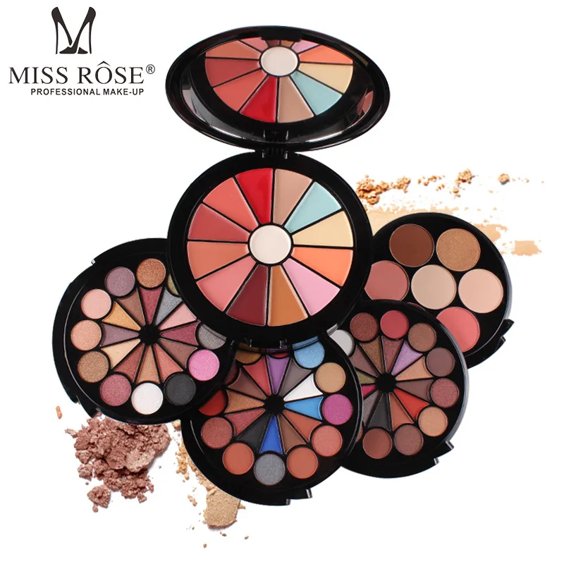 

MISS ROSE 5-in-1 Combination Eye Shadow Palette Makeup Set Box Repair Capacity Blush Concealer Platter High-gloss Stereo