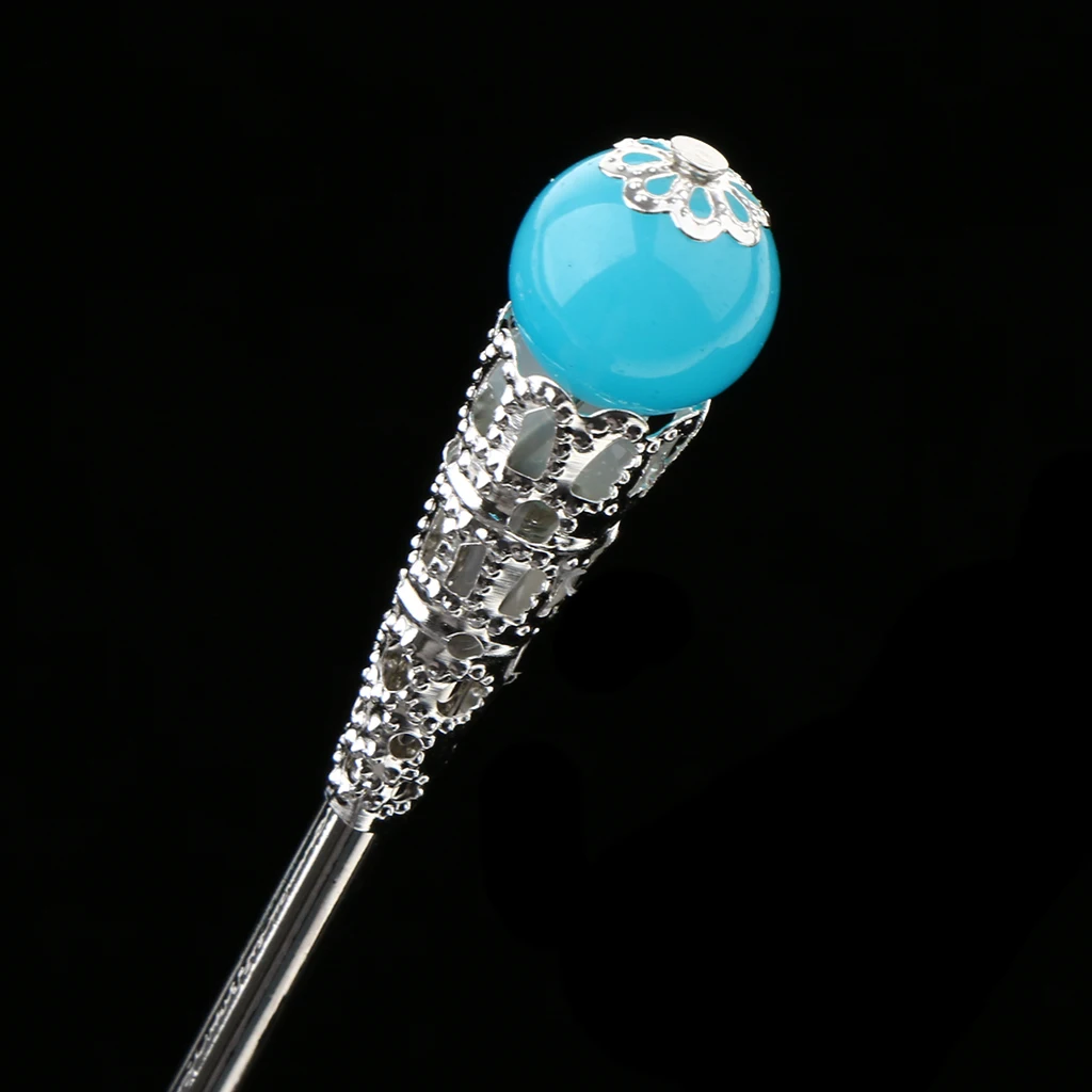 Womens Retro Traditional Chinese Wedding Floral Tassels Bells Hair Stick Chignon Chopsticks Headwear Jewelry