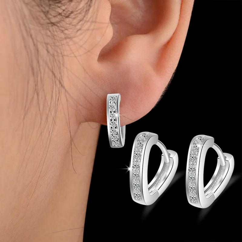 

High Quality Hoop Earrings 925 Sterling Silver for Women Triangle Spring New