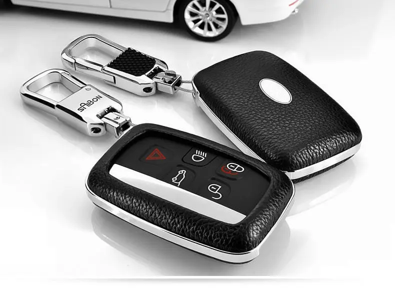 Black Car Remote Leather Keyless Case FOB Key Cover Bag Fit For Land