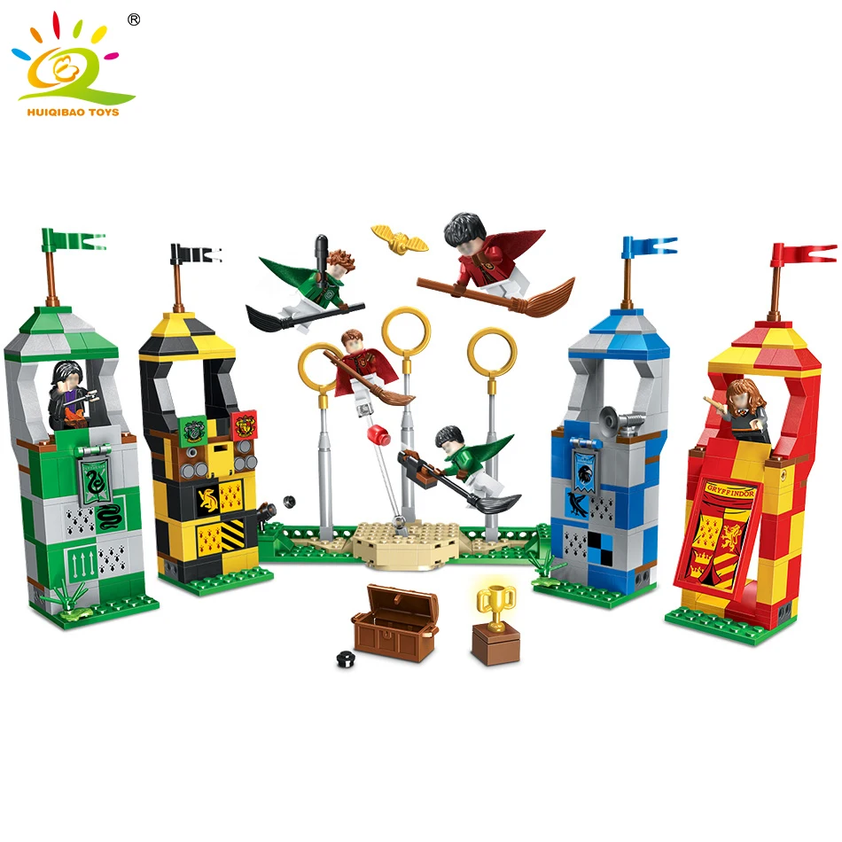 

540PCS Quidditch Movie Broomstick Racer Building Blocks Compatible Legoingly Harry Potter Figures Creator Bricks Toys For Child