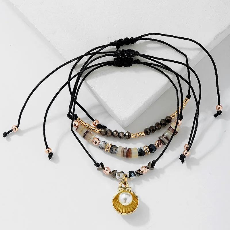 Rope adjustable korean bracelet 3 pcs / pack colorful beads bracelet