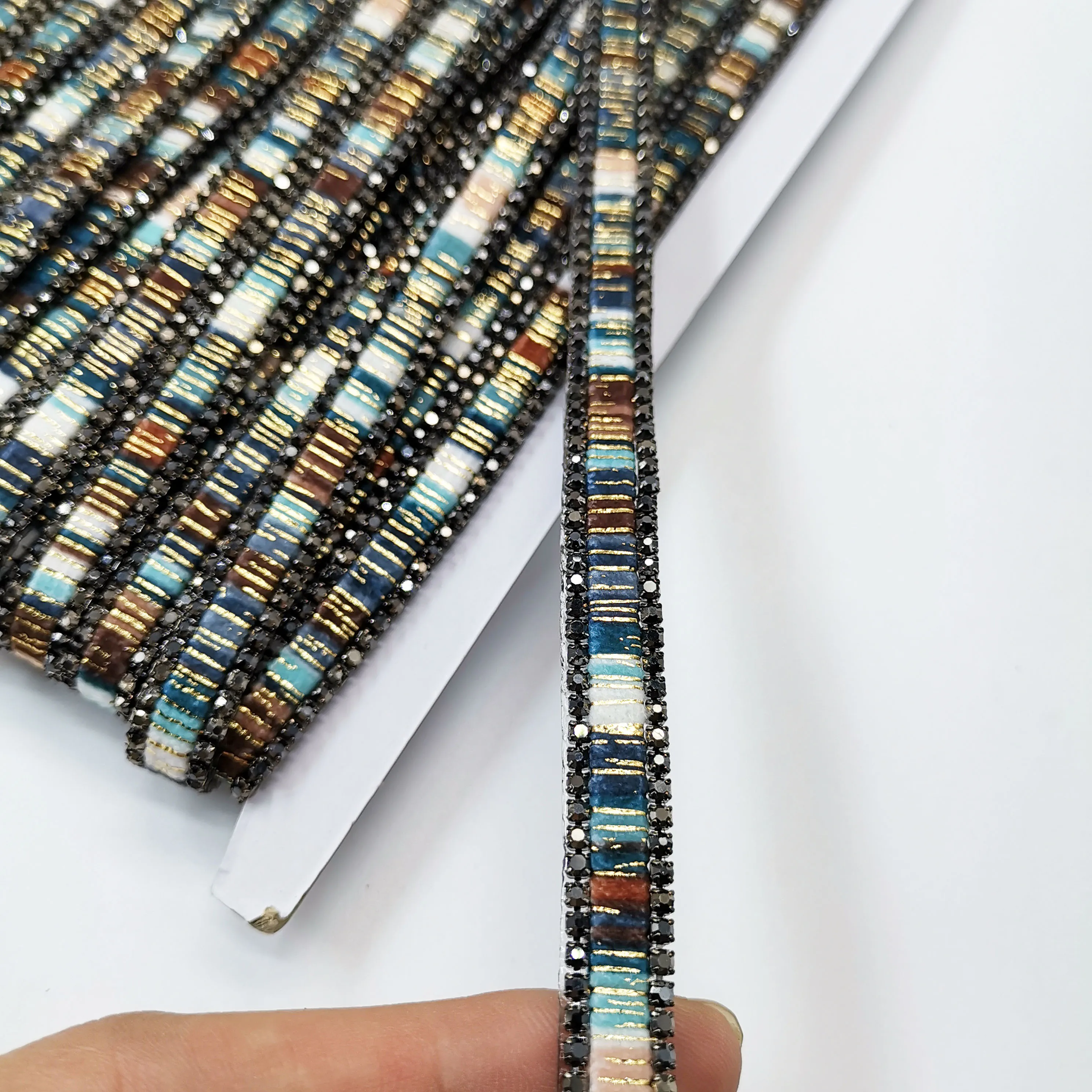 20 см длина швейная отделка орнамент из кристаллов Стразы горячей фиксации Стразы Лента Со стразы с железной аппликацией для джинсов