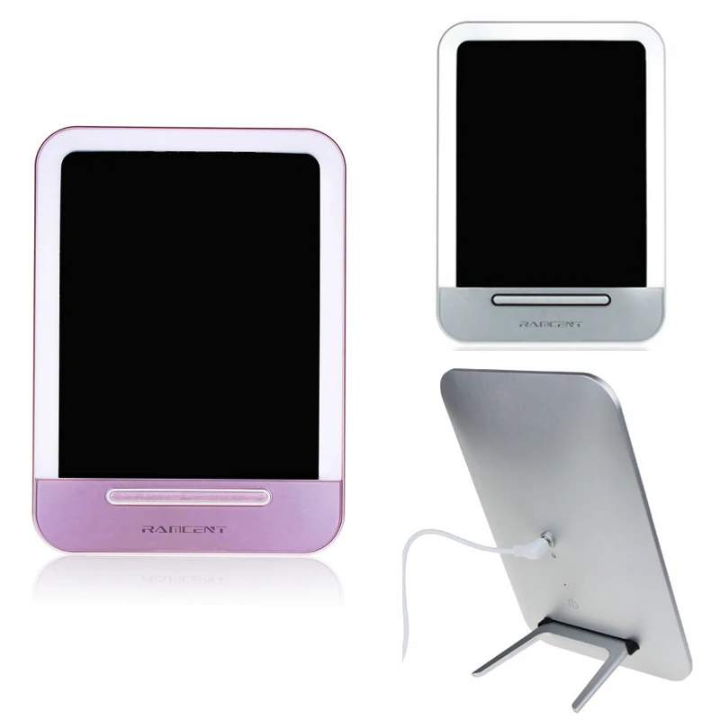 

LED Cosmetic Makeup Mirror Makeup Portable Night Light Table Lamp Make up Mirror Pocket Tool With Carrying Bag