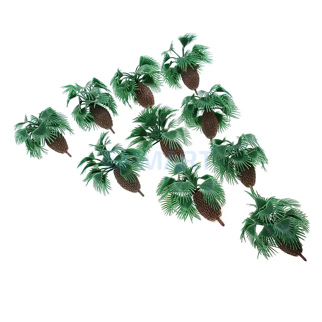 10x Palm Model Tree 6cm/2.36inch HO Scale for RR Garden Railroad Scenery DIY