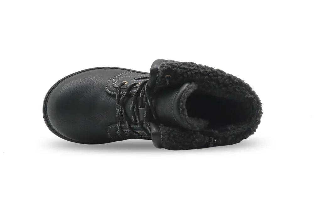 Apakowa/ботильоны для мальчиков; теплая плюшевая зимняя детская обувь на молнии; модные детские ботинки из искусственной кожи; новые ботинки на плоской подошве для малышей