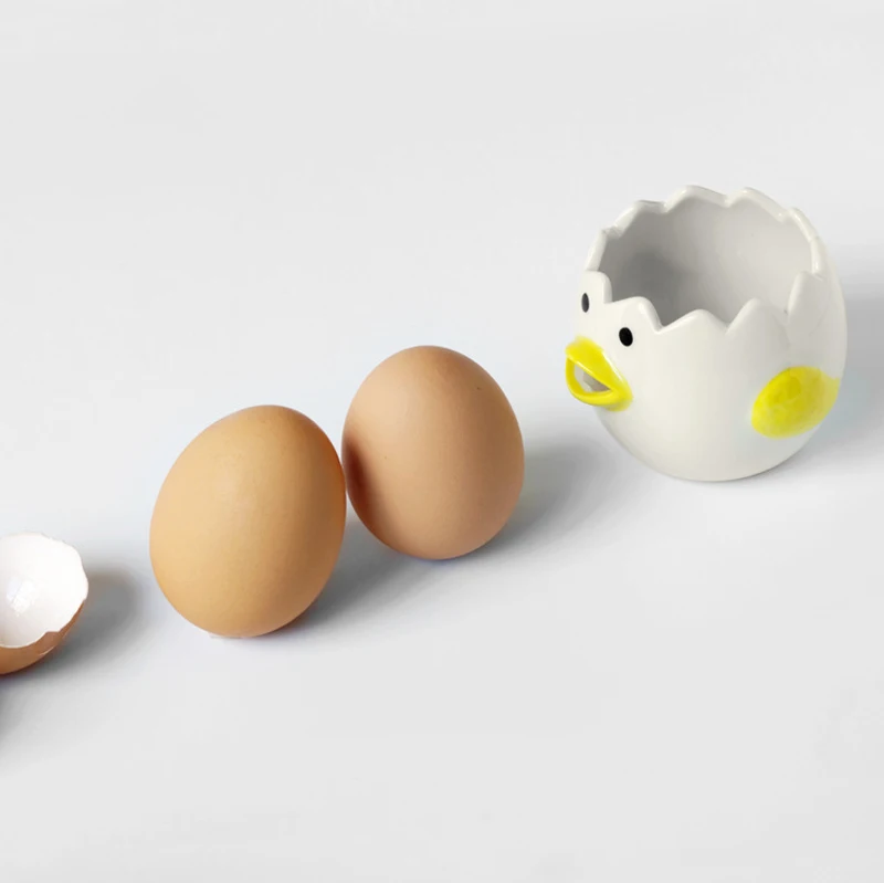 Милый в форме цыпленка, креативный кухонный сепаратор яичного желтка, экологически чистый керамический яичный разделитель, кухонные принадлежности, инструменты для выпечки яиц