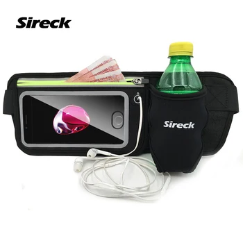 

Sireck Running Bag Waterproof Hydration Belt Sport Water Bottle Pouch Holder Running Waist Pack 6" Touchscreen Mobile Phone Bag
