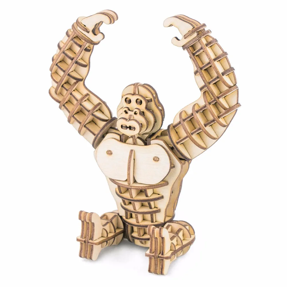 

Robotime 3D Wooden Puzzle Gorilla Model Toys Assembly Model Wood Craft Kits Desk Decor for Children Kids Drop Shipping TG201