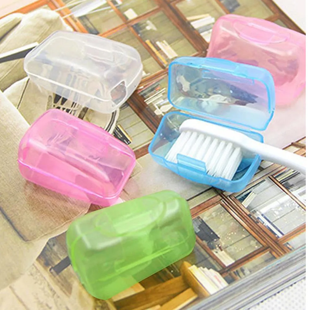 

5PC Portable Toothbrushes Head Cover Holder Travel Hiking Camping Case