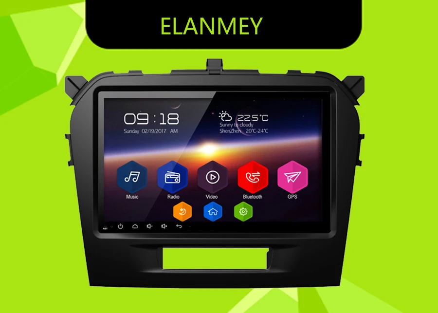 Discount Elanmey GPS 8-Core Bluetooth stereo android 8.1.0 car multimedia player for SUZUKI VITARA 2015 multimedia radio no DVD Player 0
