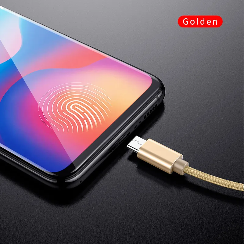 Металлический usb type-C кабель, ROCK Metal Быстрая зарядка usb type-C кабель для samsung Galaxy S8 Note 8, OnePlus 2, для Xiaomi 4C USB-C - Цвет: Gold