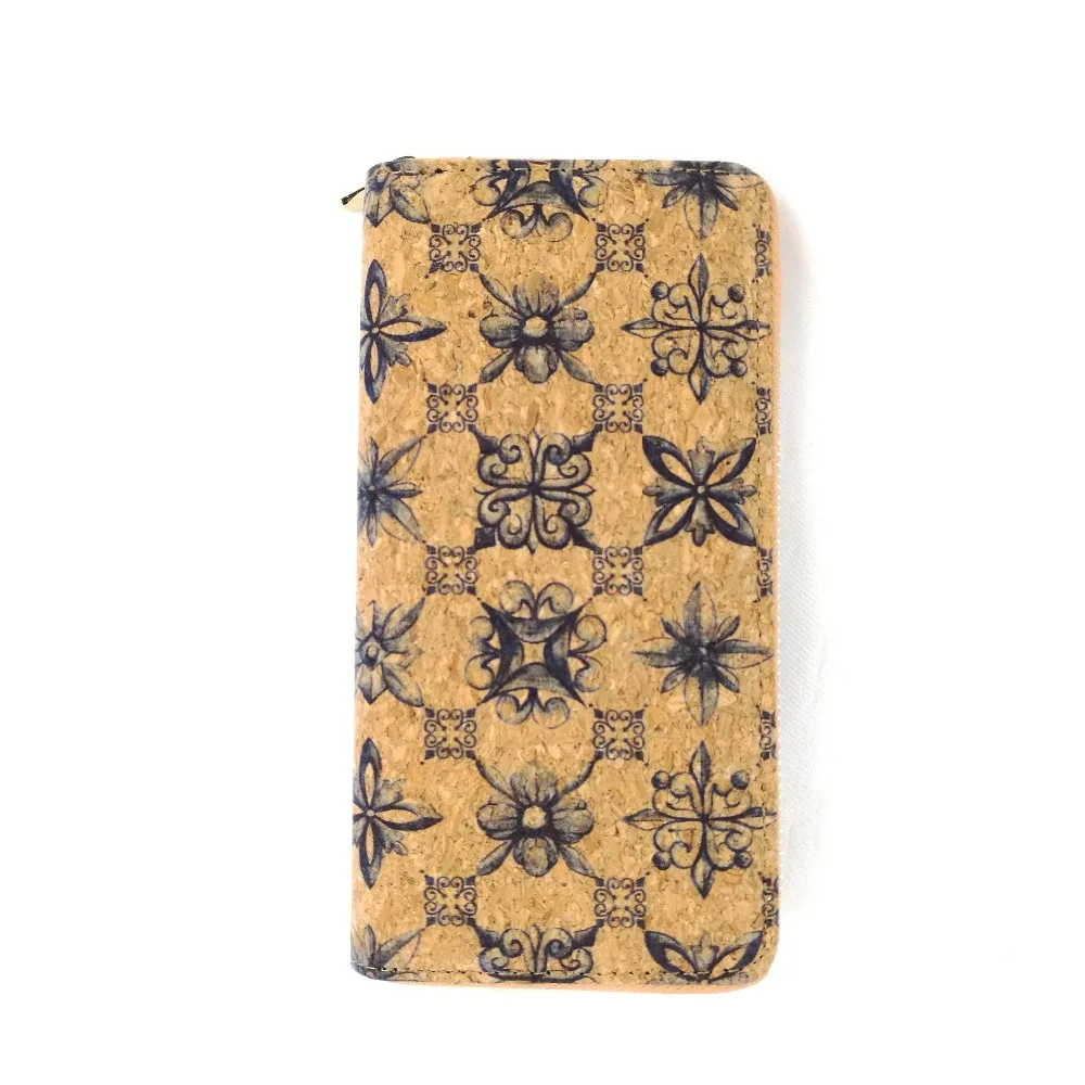 portugal tile print cork leather wallet 4