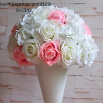 

Wedding flower wall Artificial silk rose Hydrangea flower ball wedding table centerpiece flower ball 30cm Mixcolor 10pcs/lot