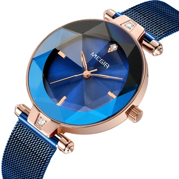

MEGIR Women Watches Luxury Brand Lady Quartz Watch Women Fashion Casual Leather Strap Auto Date Dress Wristwatch reloj mujer