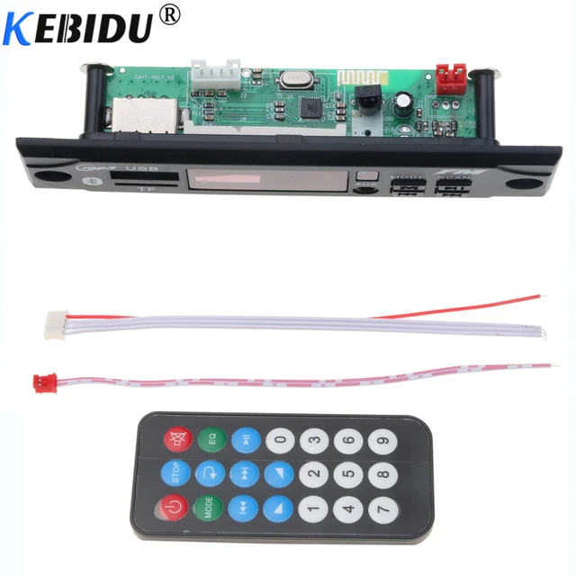 kebidu 5V 12V Wireless Bluetooth MP3 WMA Decoder Board Car Audio USB TF FM Radio Module with Remote Control For Car accessories