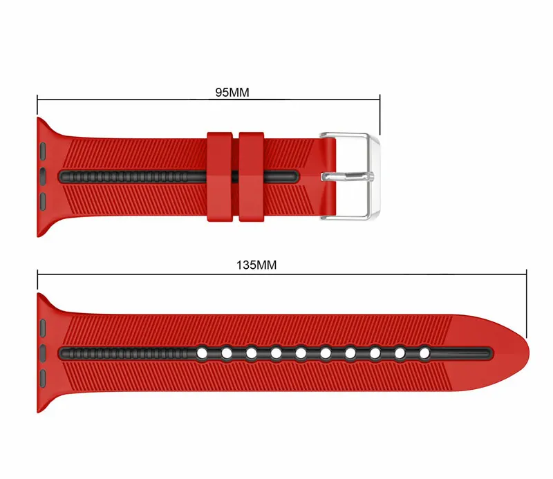 Силиконовый ремешок для Apple watch 42 мм 38 мм iWatch 4 ремешка 44 мм 40 мм двухцветный ремень браслет ремешок для Apple watch 4/3/2/1