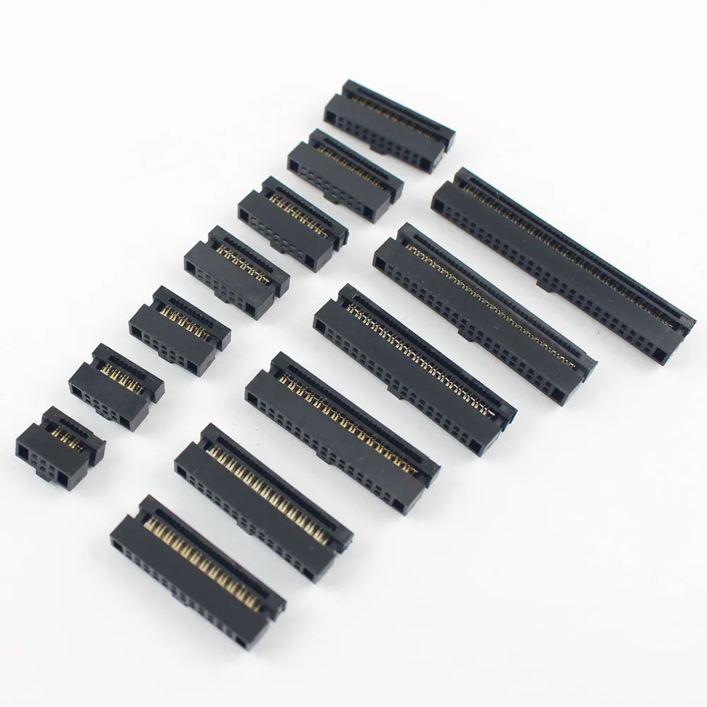 10 шт./лот шаг 1 27 мм 6 8 12 14 16 20 24 26 30 34 40 50 Pin IDC FC гнездовой разъем кабельный