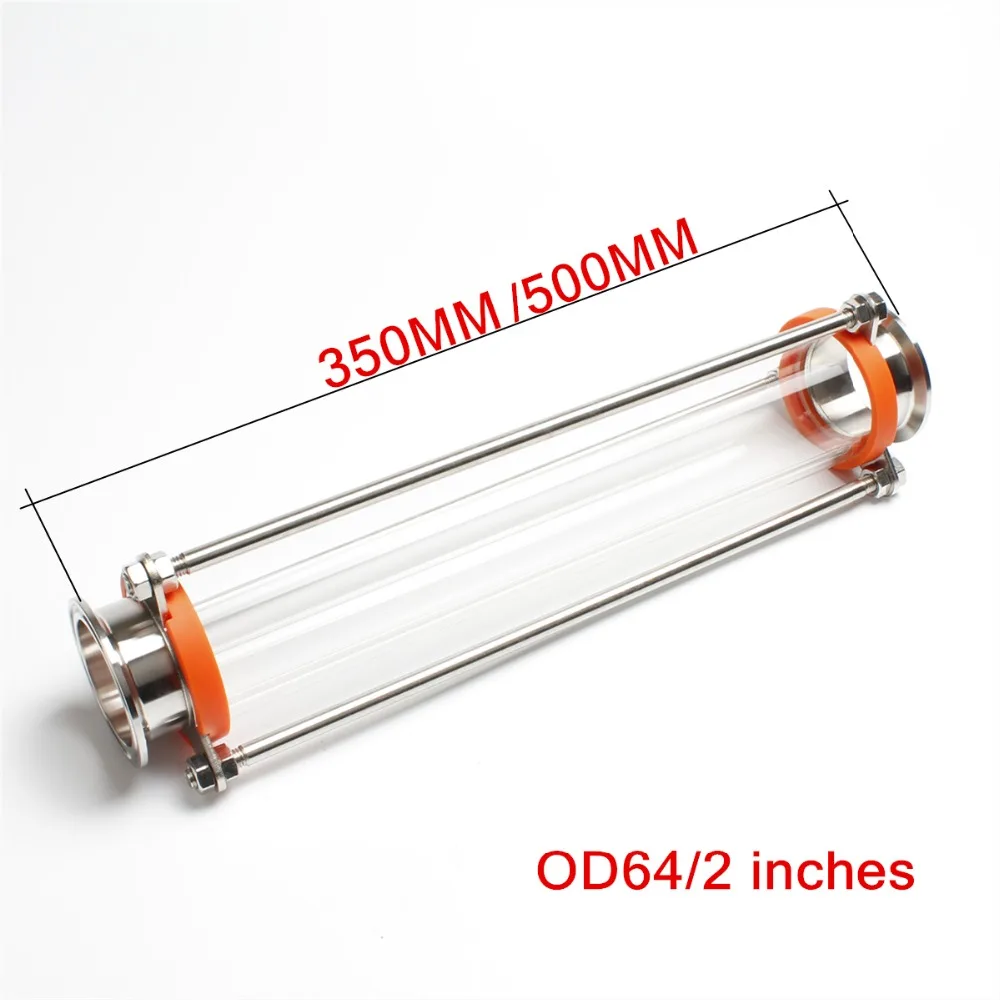 NEW 304 Stainless Steel 1.5" 2 inches Tri Clamp Clover Sanitay Flow Sight Glass Diopter with longer size