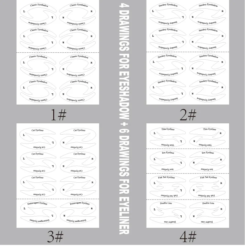 Макияж глаз быстро подводка для глаз тени для век макияж рисунок подкладка трафареты наклейки клей советы шаблон макияж для глаз Toos Kit