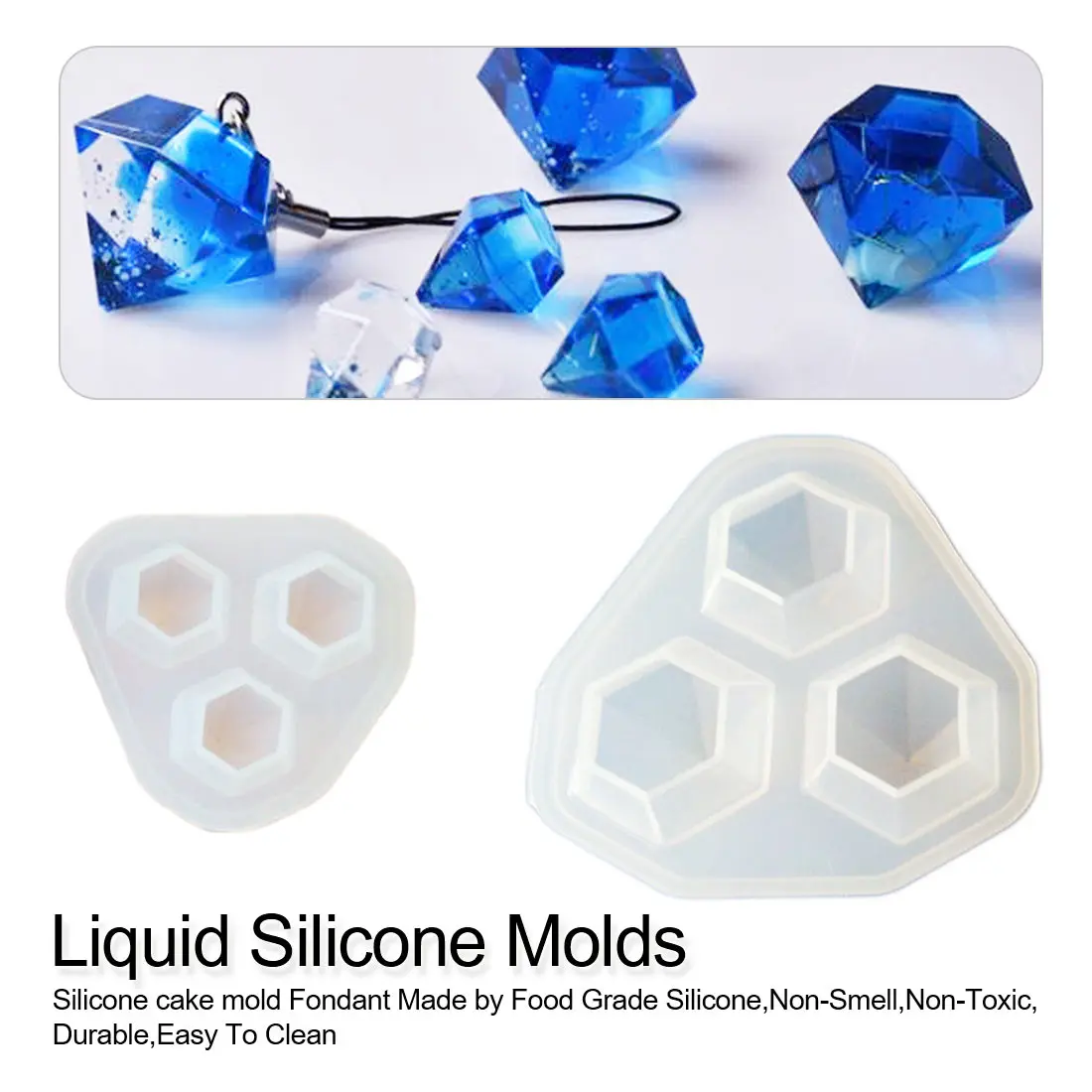 

Resin Liquid Silicone Mold Handcraft Transparent UV Pendant For DIY Earrings Necklace Making Jewelry
