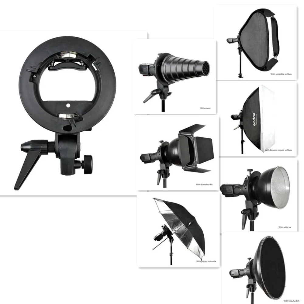

Godox S-Type Speedlite Bracket for Bowens Yongnuo Meike Flash Softbox with Handle