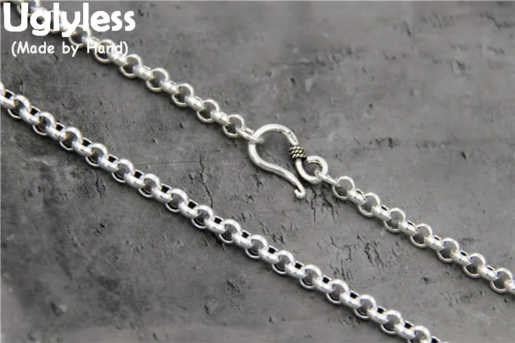 

Uglyless Real 925 Sterling Silver O Shape Chains Necklaces without Pendants Unisex Handmade Accessories Jewelry Men Women Bijoux