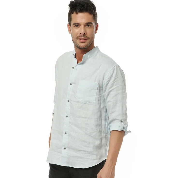 Spring-and-Summer-Men-s-100-Linen-Casual-Shirts-Long-Sleeve-Men-s ...