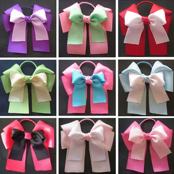 

10pcs 6" Double Cheer Leader Hair Bows Hair Accessories With Pure Manual Crafts Animal Print Children