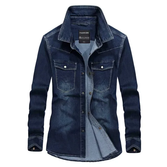 Buy ENWAYEL Men's Shirts Cotton Denim Shirts Males