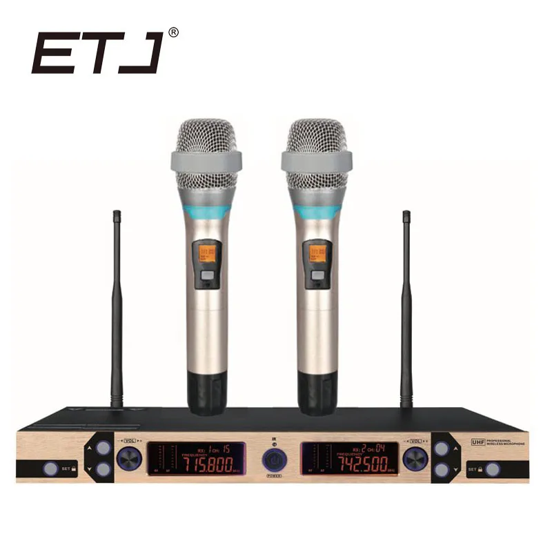 

Free shipping! New High Quality Professional Dual Wireless Microphone System stage performances a two wireless microphone