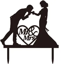 3D стикер Горячая Рождество свадебный торт Топпер вставка карта Любовь Жених и невеста акриловое украшение торта# June30A