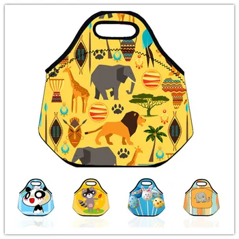

Cute Animal Lunch Bag for Kids Women Neoprene Thermal Insulated Lunch Bag Tote With Zipper Elephant Lunch Cooler Bag