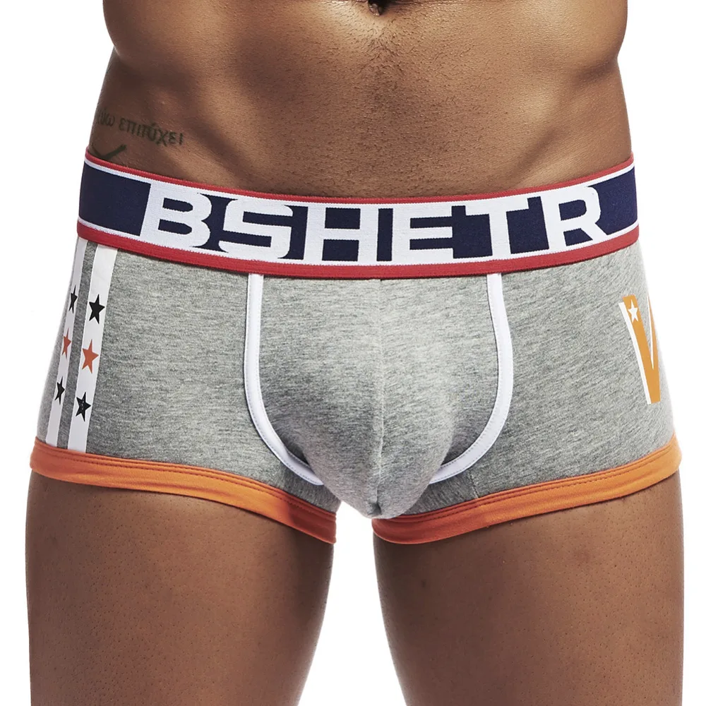 

2018 New Design BSHETR Brand Men Boxers Cotton Print Underwear Men Soft Boxer Shorts Sexy Gay Men's Underpants Slip Male Panties