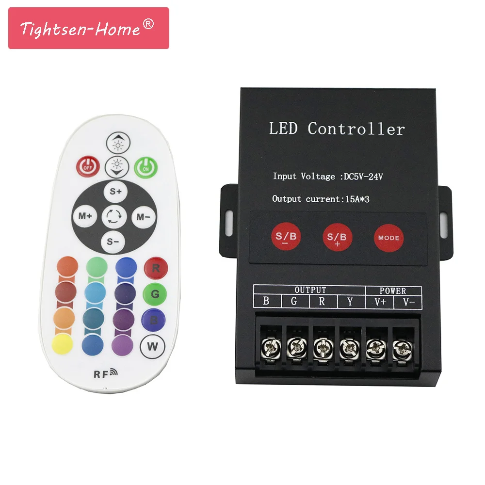 45A LED RF RGB controller DC5V-24V 15A*3CH for 5050 3528 RGB LED Strip  Power Repeater Console Controller Exposed Light Module - AliExpress