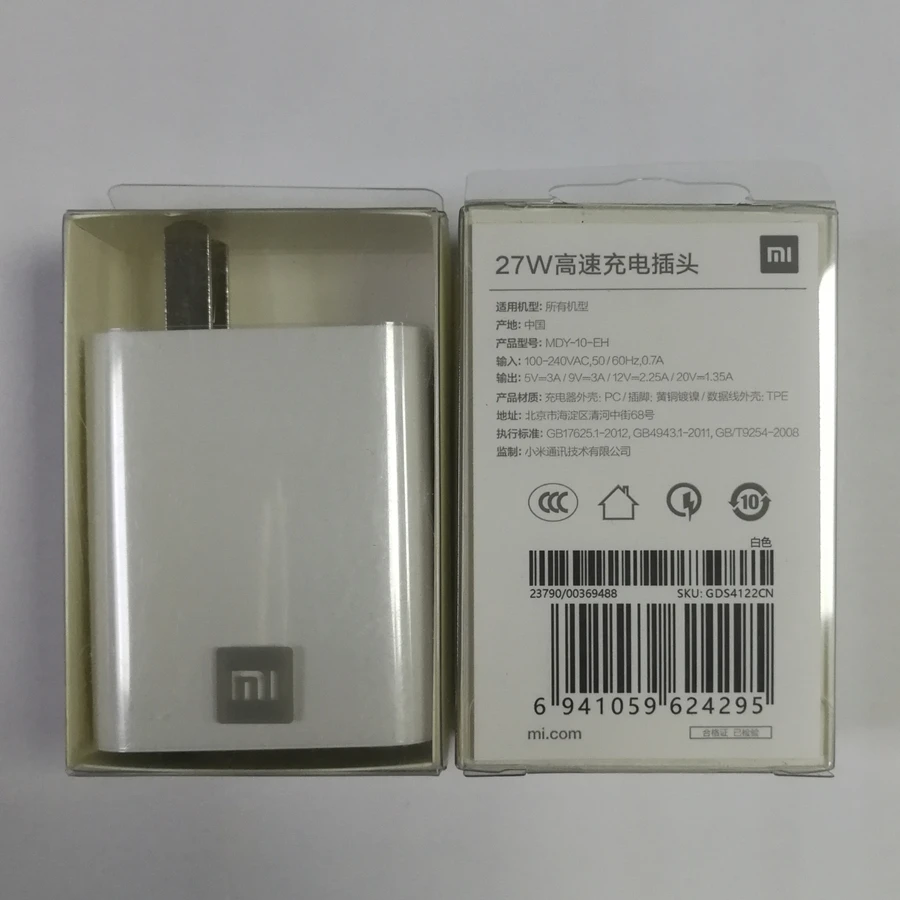 27 Вт Зарядное устройство xiaomi 27 Вт MDY-10-EH QC4.0 высокое зарядное устройство ЕС адаптер для xiaomi Mi9 Mi9se Redmi K20 Pro Mi9T