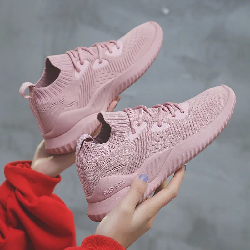 

2019 Women Fashion Sneakers female Vulcanize Shoes Lace Up Air Mesh Platform Sneakers Breathable Soft zapatillas mujer