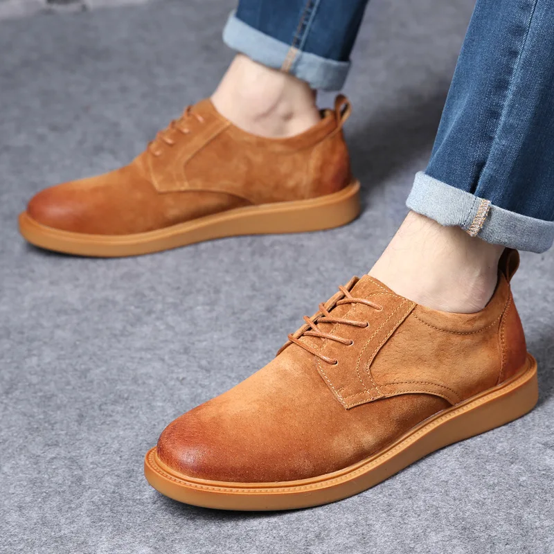 British Men business Shoes Casual Suede Leather Shoes Mens Loafers ...